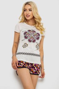 Пижама женская с принтом, цвет молочный, 243R8301