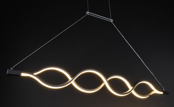 Люстра світлодіодна підвісна LED світильник для квартири на стелю лед 27443 Чорний 30-110х6х122 см. | Зображення 2