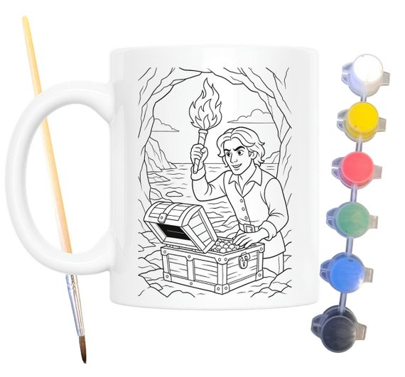 Набір для творчості кружка розмальовка Граф Монте-Крісто (за мотивами книги Александра Дюма) 330 мл біла (КР0201) | Зображення 1