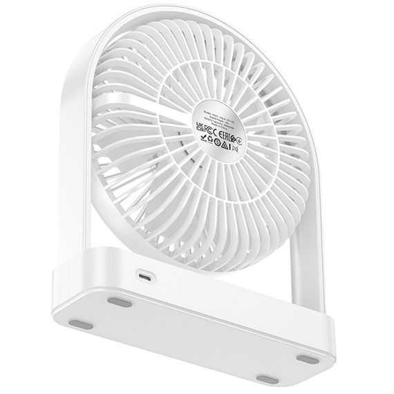 Настольный вентилятор Hoco HX65 ultra-thin desktop fan 2000 mAh White | Зображення 5