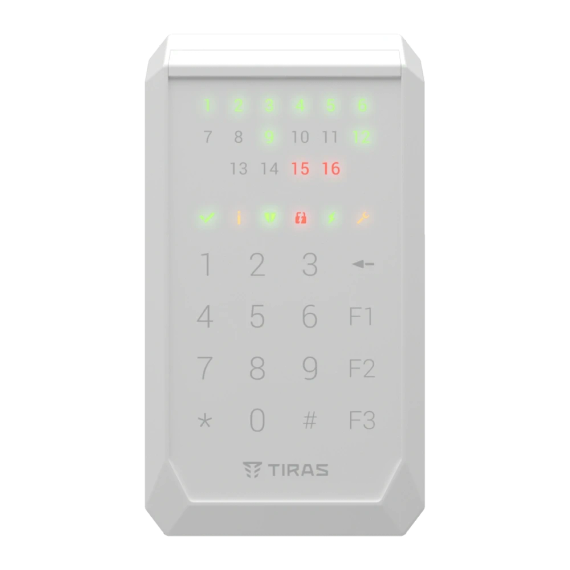 Tiras K-PAD16 (white) Клавіатура Тірас - Управління охороною | Зображення 1