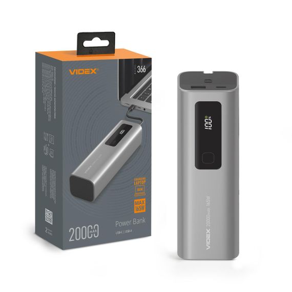 Повербанк 20000mAh VIDEX VPB-366 165W PD100W +Display