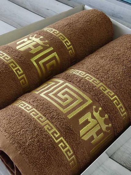 Полотенца подарочные Moz versace bej набор 2шт