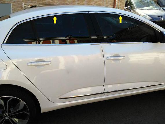 Верхня окантовка вікон (Sedan, 6 шт, нерж) OmsaLine - Італійська нержавійка для Renault Megane IV 2016-2024 рр