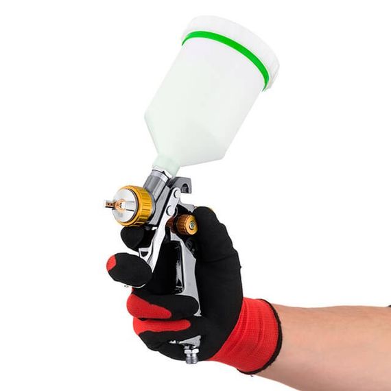 Фарбопульт пневматичний LVLP BRONZE професійний, верхній пластиковий бачок INTERTOOL PT-01361 | Зображення 5