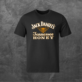 Футболка унісекс з принтом Jack Daniel`s Honey джек  базова чорна XS
