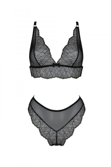 Комплект Passion AMBERLY SET black, L/XL, бралет і трусики бразиліана Sex Aura | Зображення 2
