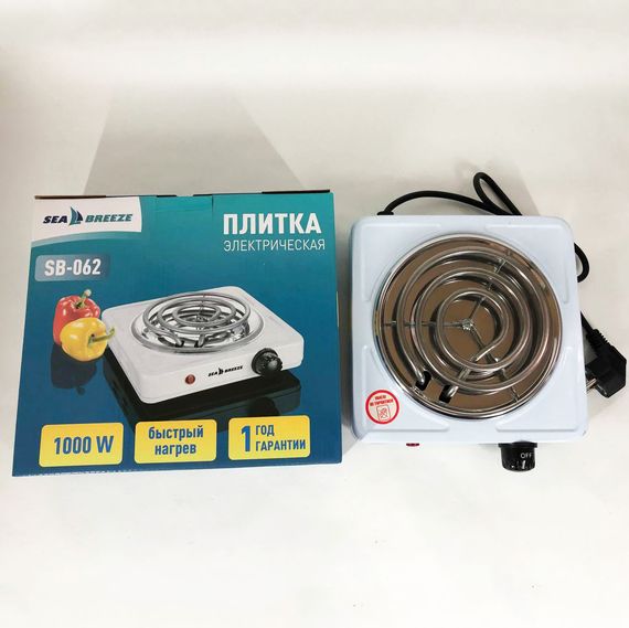 Настільна плита електрична Sea Breeze SB-062 1000 Вт, настільна одноконфоркова, плита побутова | Зображення 4