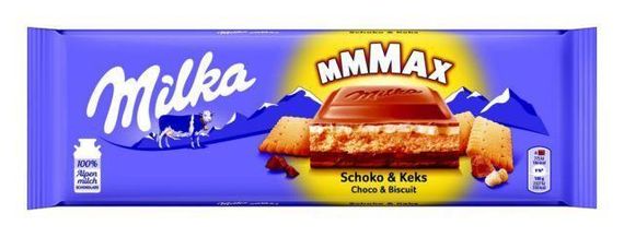 Шоколад молочный c кремовой начинкой и печеньем Milka Schoko Keks, 300 г, Швейцария