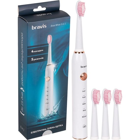 Електрична зубна щітка Bravis Base White 5 в 1