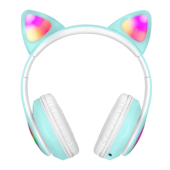 Беспроводные Bluetooth-наушники с кошачьими ушками, STN-28, Голубые / Детские наушники с подсветкой и | Зображення 3