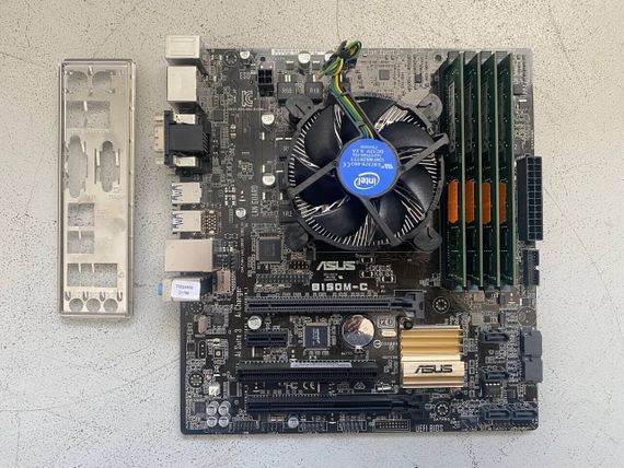 Комплект: Материнська плата Asus B150M-C / Intel Core i3-6100 (4 ядра по 3.7 GHz) / 16 GB DDR4 / Socket LGA 1151 / Задня заглушка б/в | Зображення 2