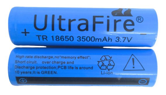 Акумулятор комплект 2 штуки 18650 3.7 V 3500 mAh реально біля 3000 mAh батарея літій-іонна Li-Ion UltraFire | Зображення 2