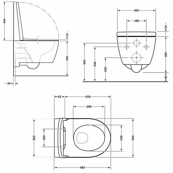 Унитаз подвесной Qtap Taurus безободковый с сиденьем Soft-close QTTAU26W45428 | Зображення 1