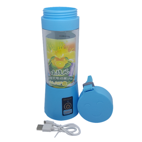 Блендер Smart Juice Cup Fruits USB Блакитний 2 ножі 380 мл