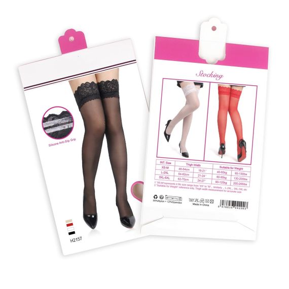 Бежевые ажурные чулки с кружевом Star Night на силиконовой ленте sexstyle | Зображення 11