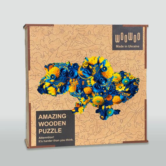 Дерев'яний пазл WOOWOO "Квітуча Україна" M Синій (sv3255m) | Зображення 6