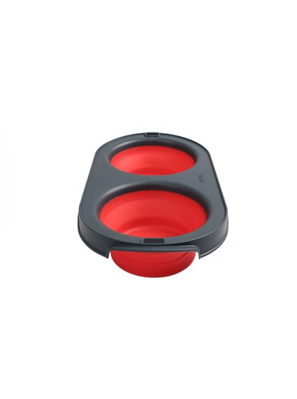 Миска подвійна Dexas Collapsible Pet Feeder складана 2 х 1.2 л червоний