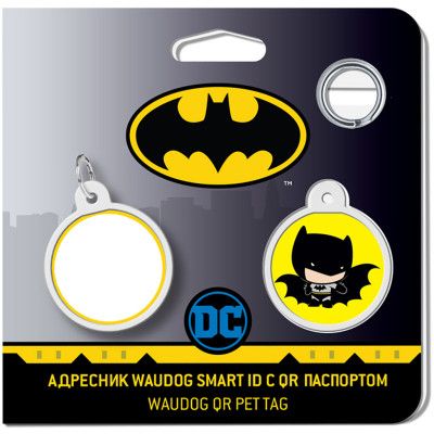 Адресник для животных WAUDOG Smart ID с QR паспортом "Бэтмен мультик", круг 25 мм (0625-1004ru-eng) | Зображення 3