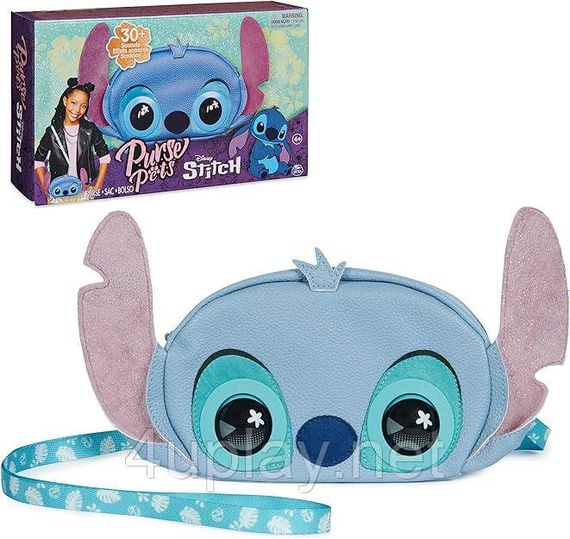 Интерактивная сумочка кошелек Дисней Стич Оригинал Purse Pets Stitch Plush Crossbody Bag