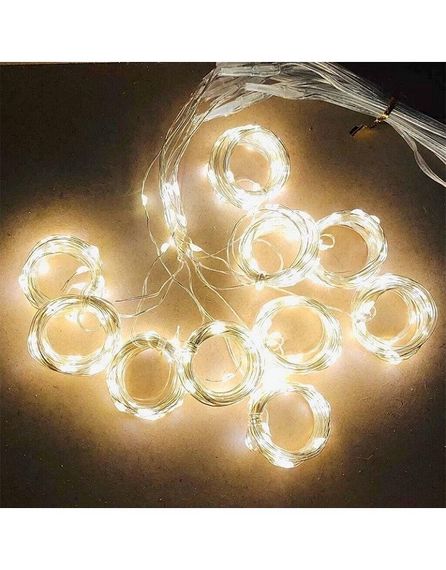 Светодиодная гирлянда штора Led Капли росы на 200 светодиодов электрическая 3*2 м Белый теплый | Зображення 1