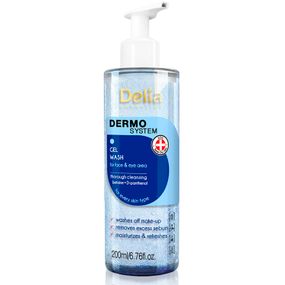 Гель для вмивання обличчя та області навколо очей Delia Dermo System (200 ml)