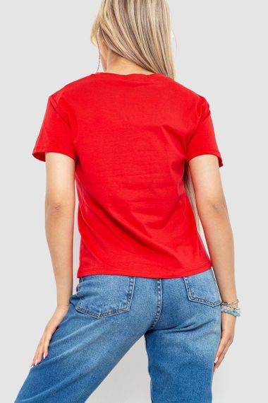 Футболка женская с принтом  цвет красный 221R3007-1 | Зображення 3