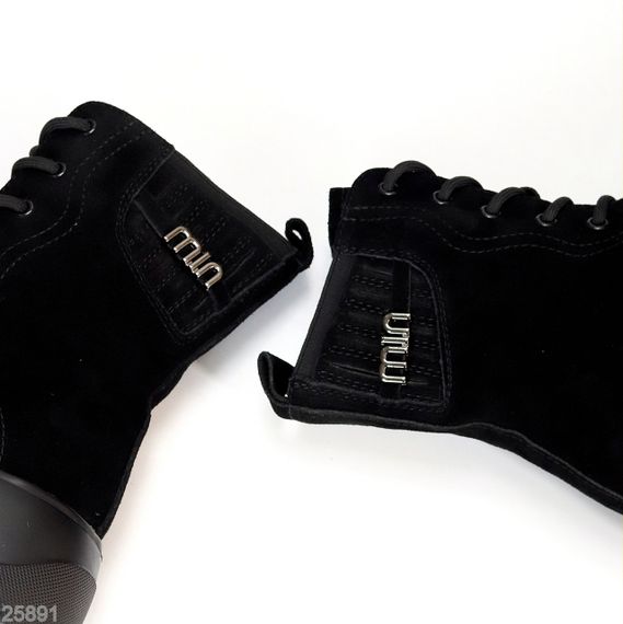 Черные зимние высокие замшевые ботинки берцы доступная цена | Зображення 2