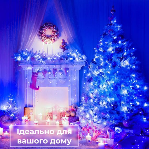Гірлянда нитка світлодіодна GarlandoPro 171 LED 16м 8 режимів гірлянда новорічна Синій W300LEDBL | Зображення 5