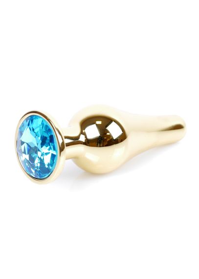 Анальна пробка - Jewellery Gold Long Plug Light Blue | Зображення 1