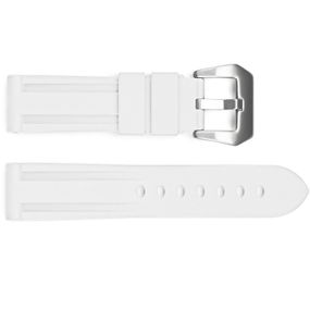 Ремінець для годинника 3001 Silicone White-Silver 24 мм.