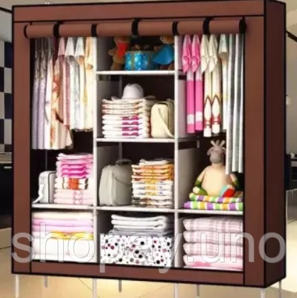 Складной тканевый шкаф STORAGE WARDROBE 88130 на 3 секции, 130х45х175 см | Зображення 1