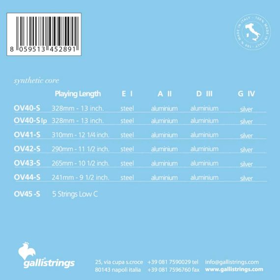 Струни для скрипки Gallistrings OV40LP-S, 4/4 Ouvertune, MEDIUM, Synthetic | Зображення 1