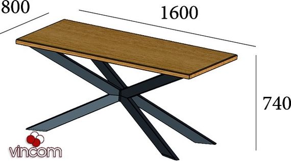 Стол обеденный Metall-Design Икс 7501600800 | Зображення 5