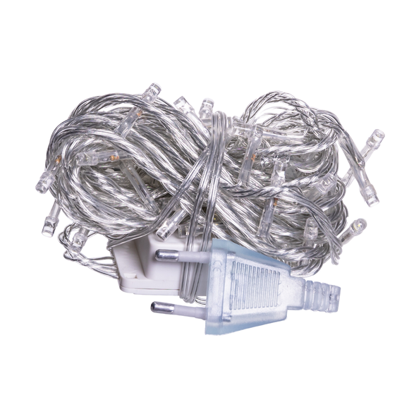 Новорічна кімнатна гірлянда нитка 6 м 50 LED білий провід Жовтий W50LED6MWY | Зображення 2