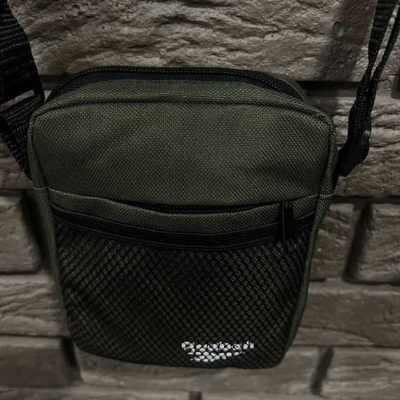 Барсетка хаки мини Reebok белый логотип | Зображення 2