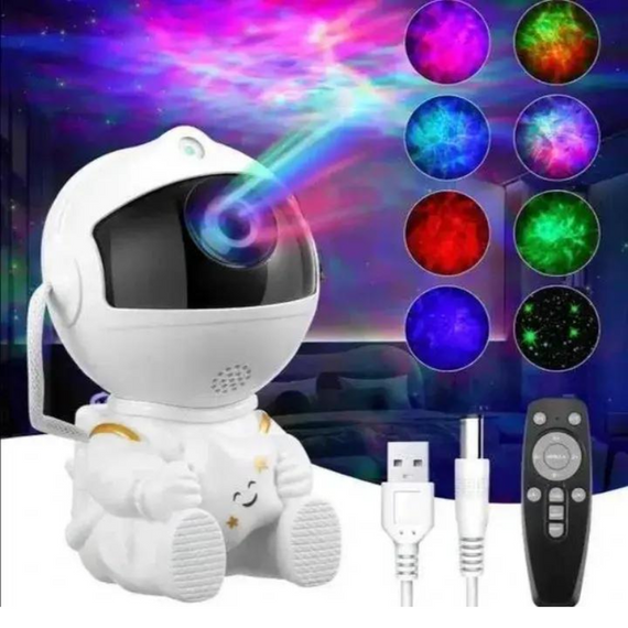 Лазерний нічник проєктор космонавт астронавт сидяче зоряне небо з пультом, 8 режимів | Зображення 2