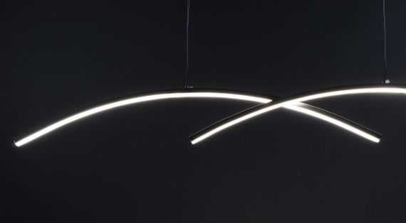 Люстра світлодіодна підвісна LED світильник для квартири на стелю лед 27843 Чорний 20-150х6х100 см. | Зображення 7