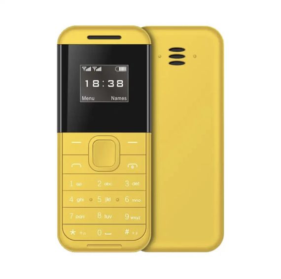 Міні мобільний телефон AIEK BM222 2SIM Жовтий (код: SKU-2163800599)