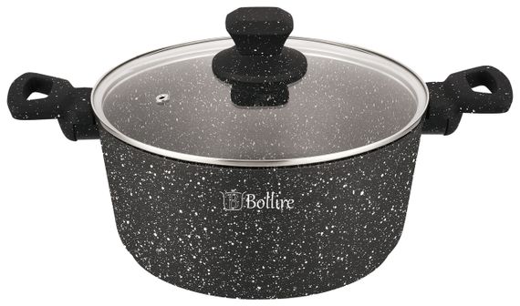 Кастрюля Bollire Venezia BR-1004, 7.1 л, 28 см, алюминиевая с крышкой и антипригарным покрытием