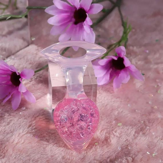 Анальна пробка Liebe Seele Heart-shaped Crystal Anal Plug - Pink Small Sex Aura | Зображення 3