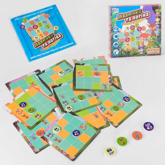 гр Настільна гра "Малюнки та логіка - Лісові звірята" UKB-B 0032 (12) "Fun Game" українською мовою, в коробці