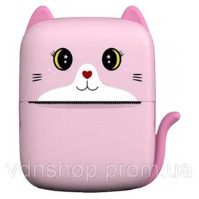 Портативный детский термопринтер с Bluetooth A8 Cat мини принтер для телефона Pink SD-79