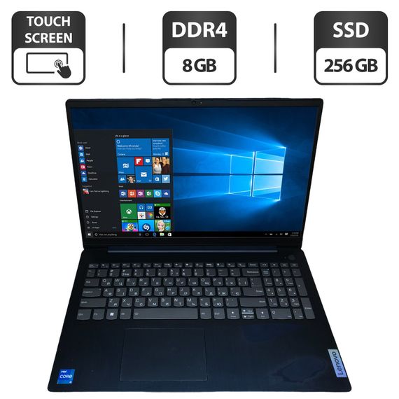 Ультрабук Б-класс Lenovo IdeaPad 3 15IAU7 / 15.6" (1920x1080) IPS Touch / Intel Core i5-1235U (10 (12) ядер по 3.3 - 4.4 GHz) / 8 GB DDR4 / 256 GB SSD / Intel Iris Xe Graphics / WebCam / HDMI б/у