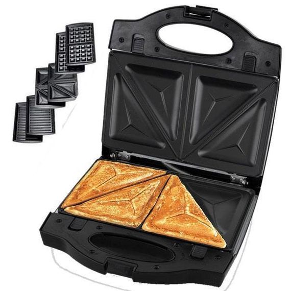 Мультипекарь 3в1 Esperanza EKT006K Portabella сэндвичница вафельница гриль со сменными панелями | Зображення 4