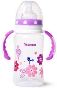 Пляшка дитяча для годування Fissman Babies "Квіточки" 300мл з ручками