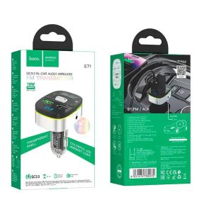 Автомобильный FM Трансмиттер с быстрой зарядкой и дисплеем Hoco Crystal Fm модулятор фм модулятор в машину