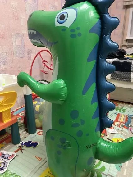 Боксерська груша для дітей 90 см Неваляшка / Боксерська груша дитяча / Надувна груша-динозавр для дітей 3-6 років | Зображення 4