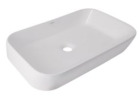 Раковина накладна Qtap Scorpio 550х390х120 мм, White, прямокутна, без донного клапана QT14112243WN