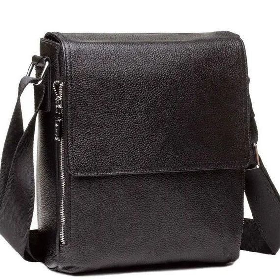 Чоловіча шкіряна сумка через плече Tiding Bag SK N12217 чорна | Зображення 1